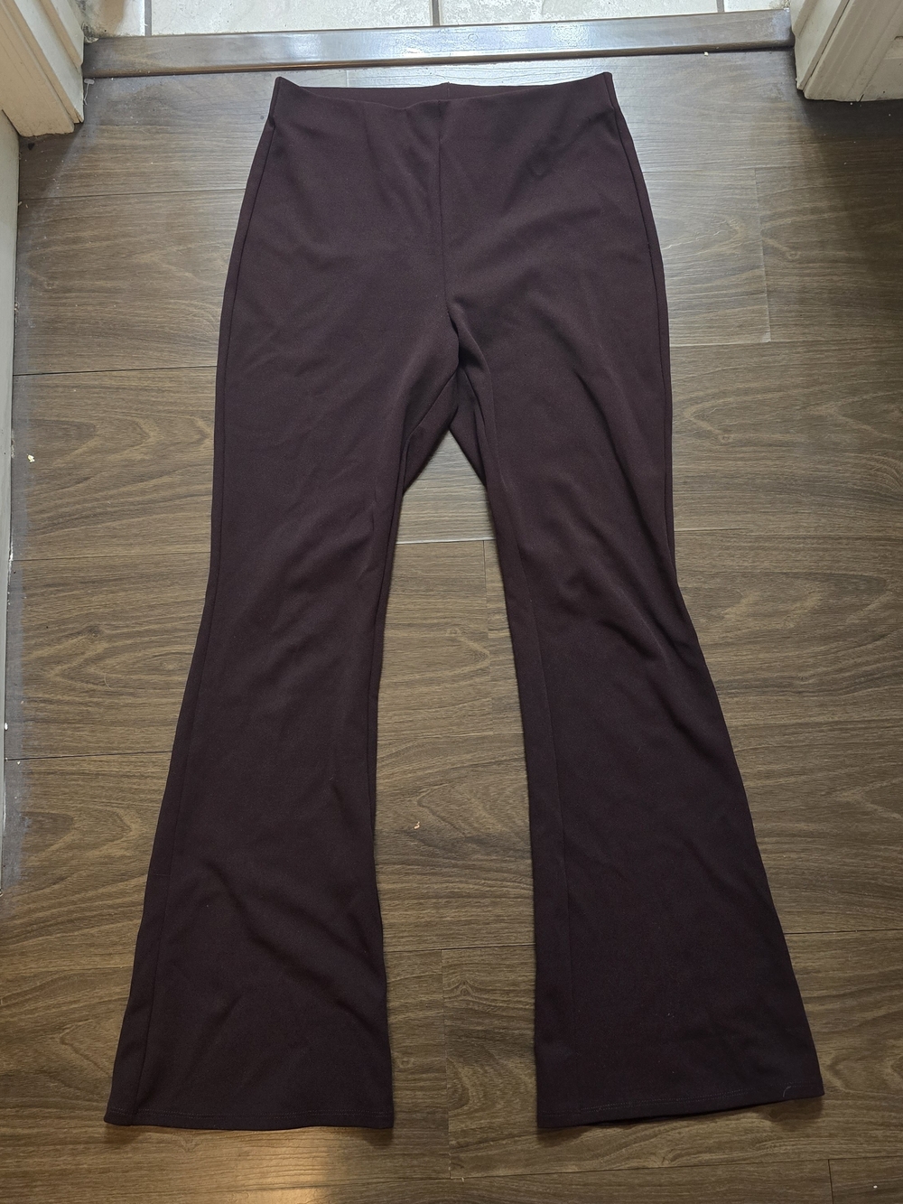 H&M Women's Boot-Cut Pants in Dark Plum